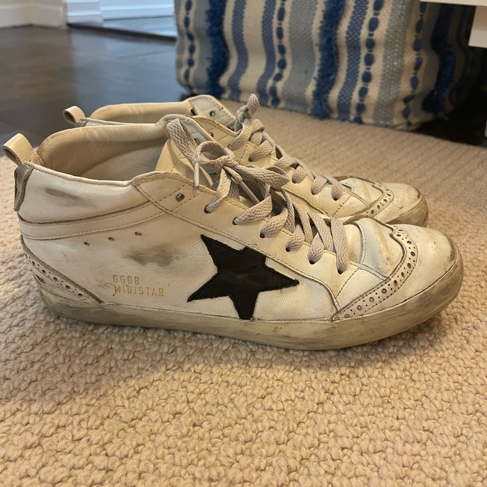 Women's Golden Goose Mid Star Sneakers with laminated heel tab | Size 40